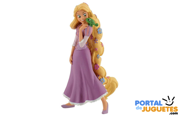 figura rapunzel con flores y pascal bullyland enredados
