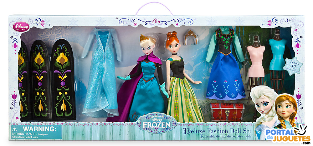 caja set completo munecas de lujo elsa anna frozen