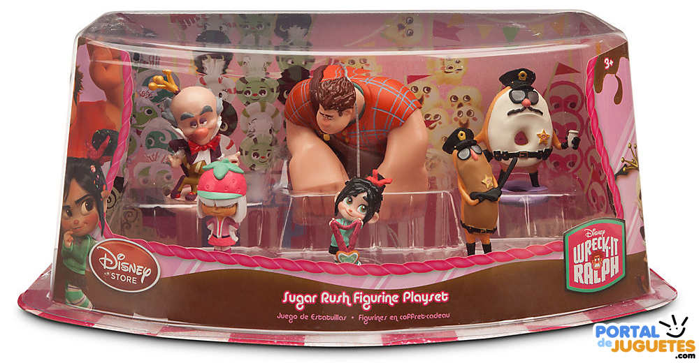 figuras rompe ralph set sugar rush caja disney store