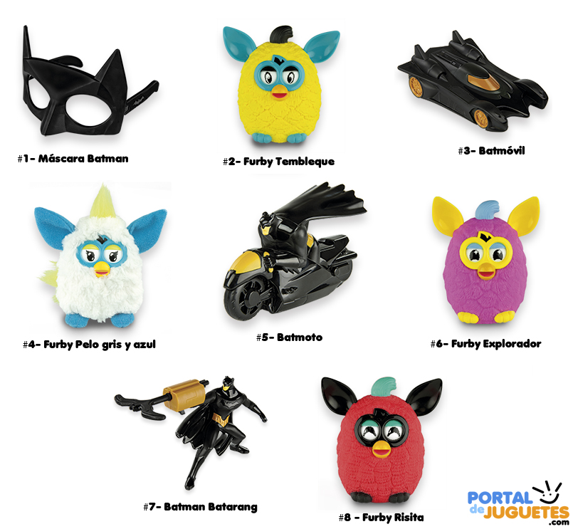 juguetes furby batman happy meal mcdonalds nombres