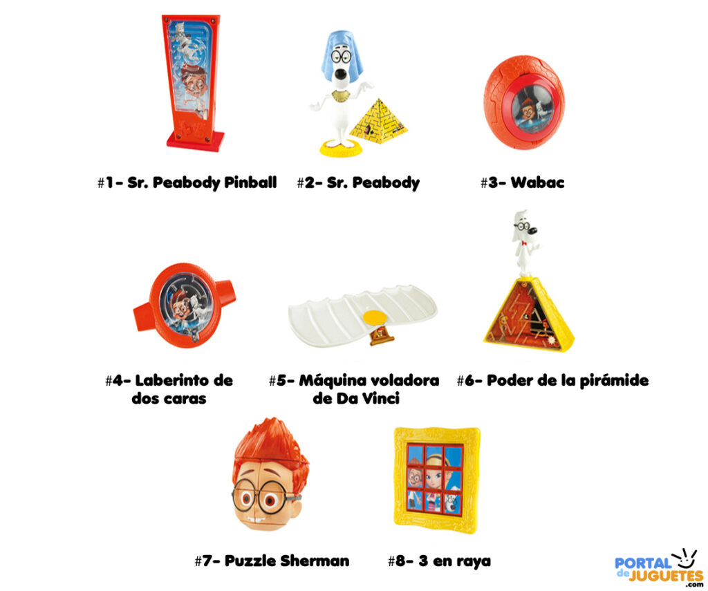 juguetes mr peabody y sherman happy meal mcdonalds nombres