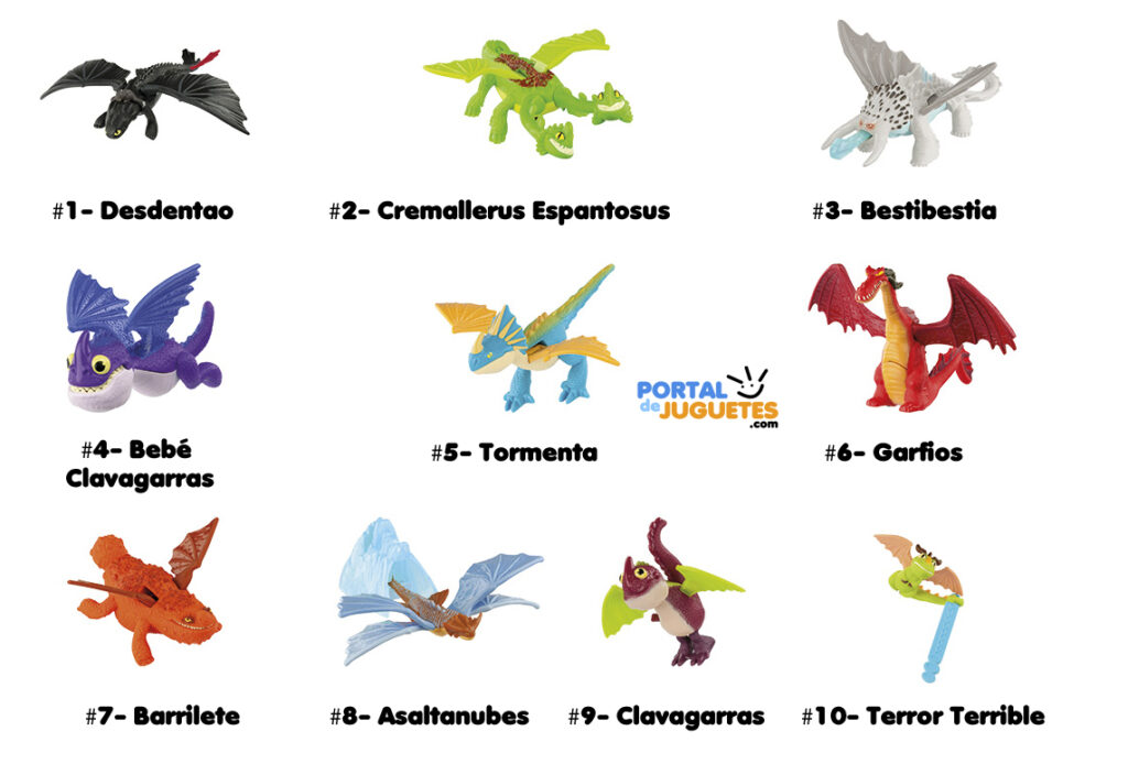 juguetes como entranar a tu dragon 2 Happy Meal McDonalds nombres