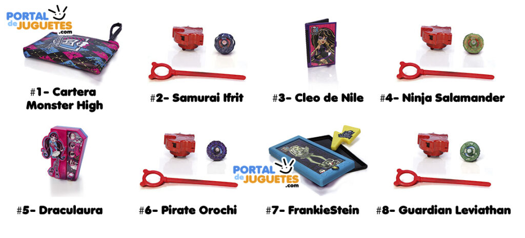 juguetes monster high beyblade happy meal mc donalds nombres lista