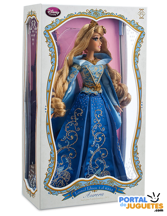 muñeca aurora azul edicion limitada disney store caja