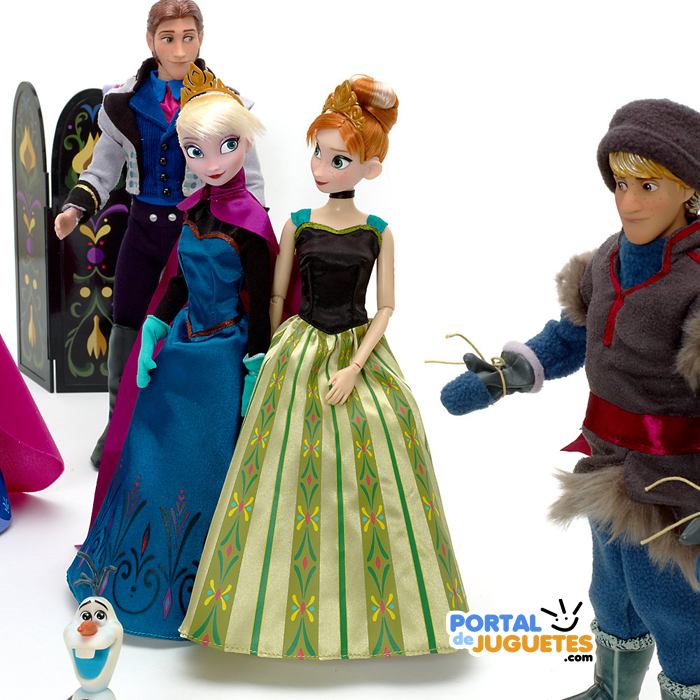 set personajes elsa anna kristoff hans olaf accesorios frozen disney store detalle
