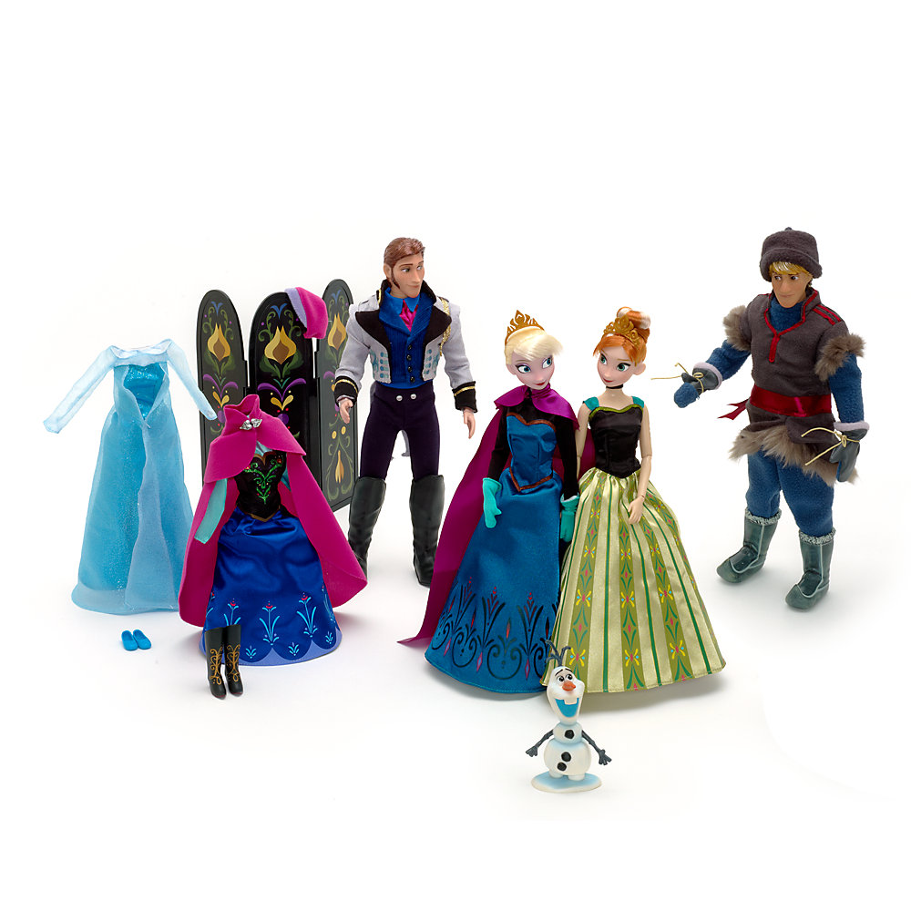 set personajes elsa anna kristoff hans olaf accesorios frozen disney store