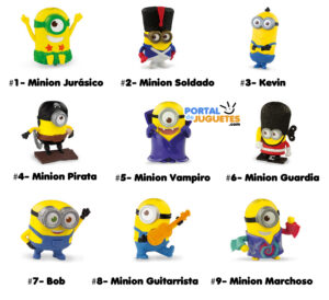 juguetes minions happy meal mc donalds nombres